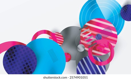 Abstract Geometric Background with Overlapping Transparent Shapes