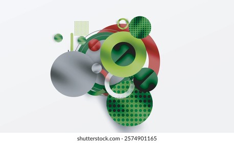 Abstract Geometric Background with Overlapping Transparent Shapes