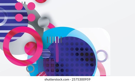 Abstract Geometric Background with Overlapping Transparent Shapes