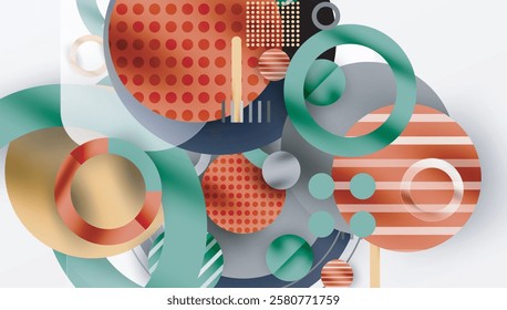 Abstract Geometric Background with Overlapping Transparent Shapes