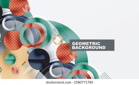 Abstract Geometric Background with Overlapping Transparent Shapes