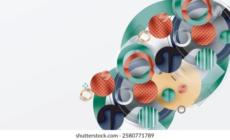 Abstract Geometric Background with Overlapping Transparent Shapes