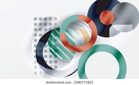 Abstract Geometric Background with Overlapping Transparent Shapes