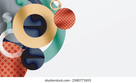 Abstract Geometric Background with Overlapping Transparent Shapes