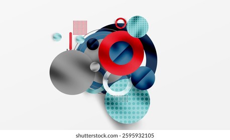 Abstract Geometric Background with Overlapping Transparent Shapes