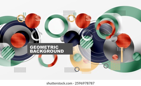 Abstract Geometric Background with Overlapping Transparent Shapes