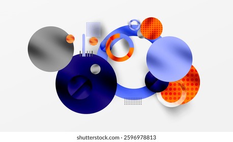 Abstract Geometric Background with Overlapping Transparent Shapes