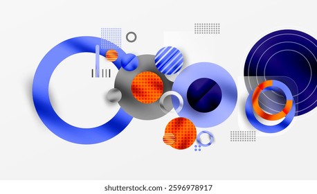Abstract Geometric Background with Overlapping Transparent Shapes