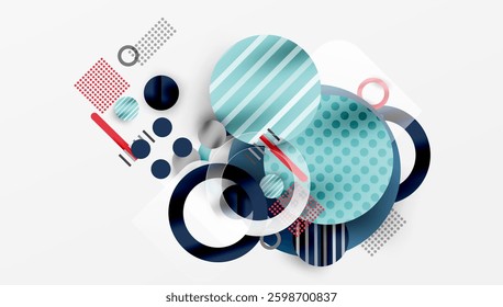 Abstract Geometric Background with Overlapping Transparent Shapes
