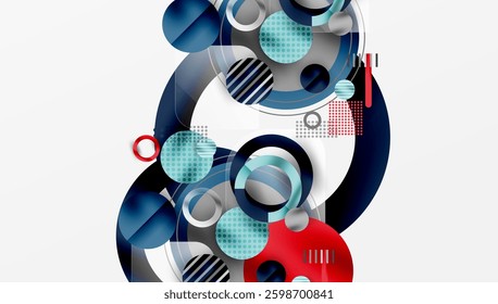 Abstract Geometric Background with Overlapping Transparent Shapes