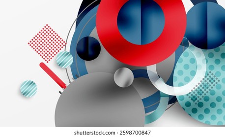 Abstract Geometric Background with Overlapping Transparent Shapes