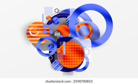 Abstract Geometric Background with Overlapping Transparent Shapes