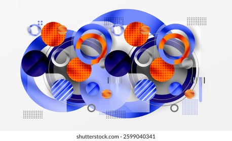 Abstract Geometric Background with Overlapping Transparent Shapes