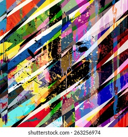 abstract geometric background, with paint strokes, splashes and lines