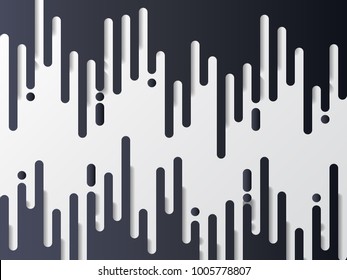 Abstract geometric background with paper art style. rounded shapes flow of melting ice or paint. Vector illustration.