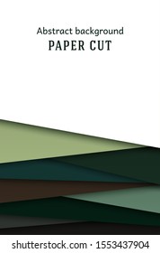 Abstract geometric background in paper cut style. Straight lines. Design for brochures, posters, flyers, advertising. Place for text. Vector.