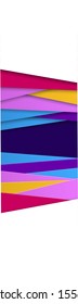 Abstract geometric background in paper cut style. Straight lines. Vertical banner for sites and social networks, flyers, advertising. Place for text. Vector.