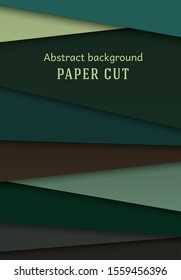 Abstract geometric background in paper cut style. Straight lines. Design for brochures, posters, flyers, advertising. Place for text. Vector.
