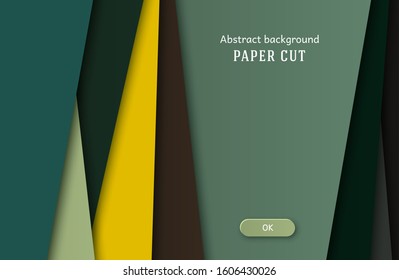 Abstract geometric background in paper cut style. Straight lines. Design for brochures, posters, flyers, advertising. Place for text. Vector.