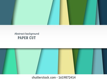 Abstract geometric background in paper cut style. Straight lines. Design for brochures, posters, flyers, advertising. Place for text. Vector.