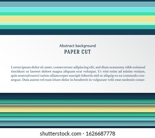 Abstract geometric background in paper cut style. Straight lines. Design for brochures, posters, flyers, advertising. Place for text. Vector.