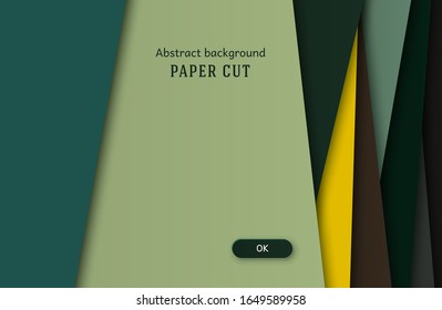 Abstract geometric background in paper cut style. Straight lines. Design for brochures, posters, flyers, advertising. Place for text. Vector.