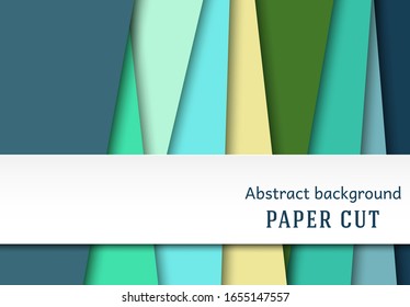 Abstract geometric background in paper cut style. Straight lines. Design for brochures, posters, flyers, advertising. Place for text. Vector.