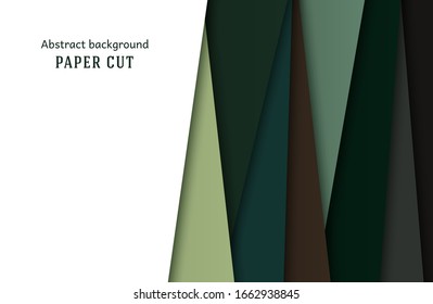 Abstract geometric background in paper cut style. Straight lines. Design for brochures, posters, flyers, advertising. Place for text. Vector.