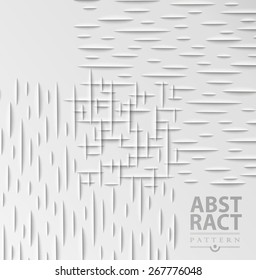 Abstract geometric background,  paper cut texture with shadow. Simple clean background texture, interior wall panel pattern.