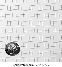 Abstract geometric background,  paper cut texture with shadow. Simple clean background texture, interior wall panel pattern.