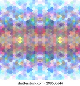 Abstract geometric background in pastel colors. Hexagons. Place for text. Seamless.