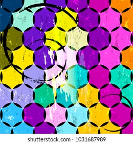 abstract geometric background pattern, with circles, strokes and splashes
