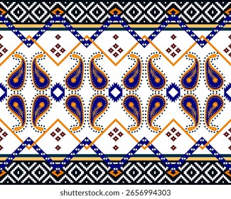 abstract geometric background pattern ethnic textile fabric border design for fabric print, rugs, clothing, sarong, scarf, wrap, embroidery, print, curtain, carpet, wallpaper, wrapping, Batik, Aztec
