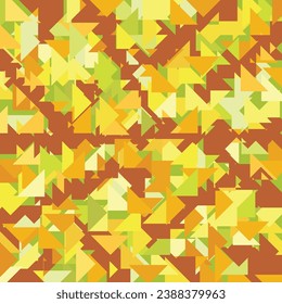 Abstract geometric background pattern in green and yellow color. Autumn theme.