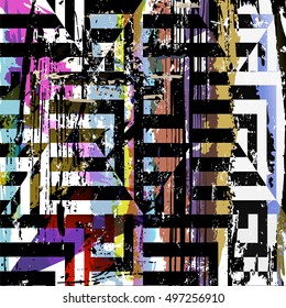 abstract geometric background pattern, retro/vintage style, grungy