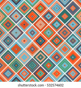 Abstract geometric background pattern, seamless retro/vintage style, grungy