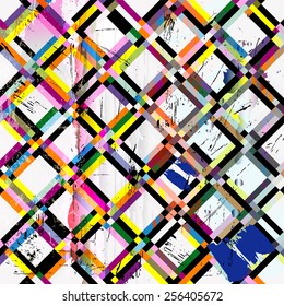 abstract geometric background pattern, with squares, strokes and splashes