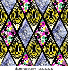 abstract geometric background pattern, with strokes and splashes, seamless 