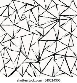 abstract geometric background pattern, with triangles, strokes and splashes, black and white