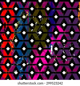 abstract geometric background pattern, with triangles/rhombus, strokes and splashes