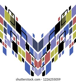 Abstract geometric background with perspective effect. Colorful squares on white background. Design element for banners, posters, covers, business projects. Vector illustration.