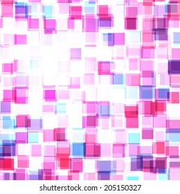 Abstract geometric background. Pink and Blue squares. Vector illustration for your technology presentations and designs. 