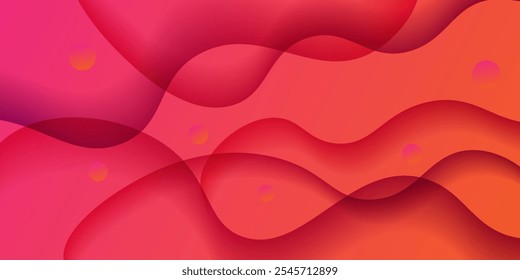 Abstractas fondo geométrico en rosa y naranja. Fondo de color de onda de sombra con diseño de patrón de círculo. Composición de forma fluida. Vector Eps10