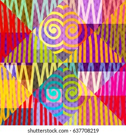 Abstract geometric background, pink seamless pattern. 