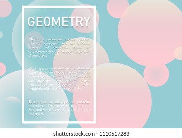 Abstract geometric background with place for text in blue and pink color