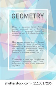 Abstract geometric background with place for text in blue and pink color