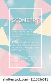 Abstract geometric background with place for text in blue and pink color