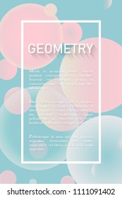 Abstract geometric background with place for text in blue and pink color