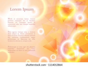 Abstract geometric background with place for text in orange and yellow