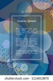 Abstract geometric background with place for text in blue color